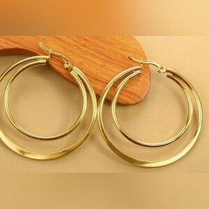 ✨ NEW Large Loop double hoops Gold  Earrings